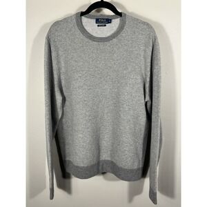 Polo Ralph Lauren Crewneck Pullover Washable Merino Wool Grey Sweater Men XL